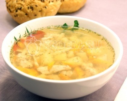 Диетический суп с куриной грудкой