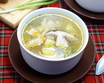 Суп из белых грибов с картофелем